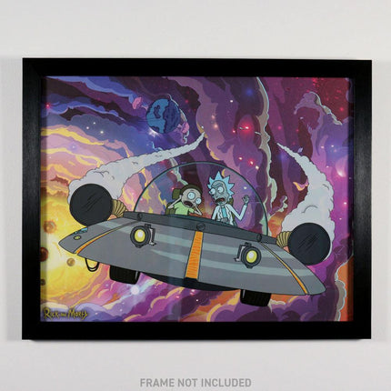Rick &amp; Morty Art Print Misadventure in Space Limitowana edycja Fan-Cel 36 x 28 cm